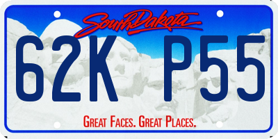 SD license plate 62KP55