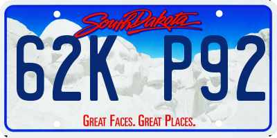 SD license plate 62KP92
