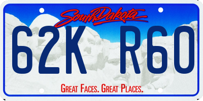 SD license plate 62KR60