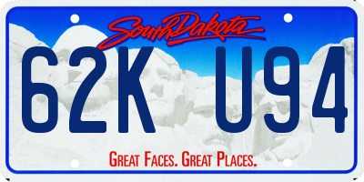 SD license plate 62KU94