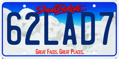 SD license plate 62LAD7