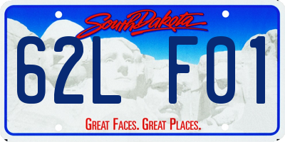 SD license plate 62LF01
