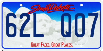 SD license plate 62LQ07