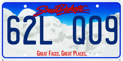 SD license plate 62LQ09