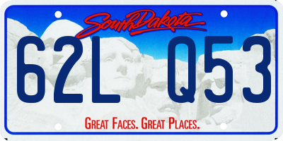 SD license plate 62LQ53