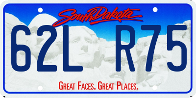 SD license plate 62LR75