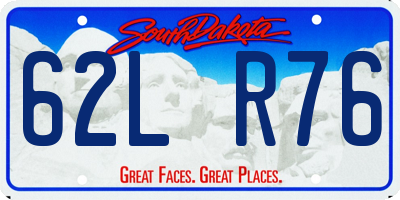 SD license plate 62LR76