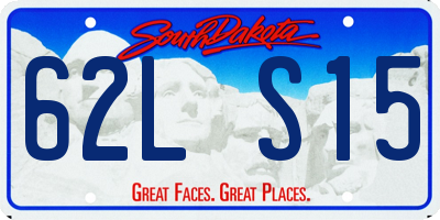 SD license plate 62LS15