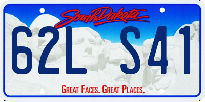 SD license plate 62LS41