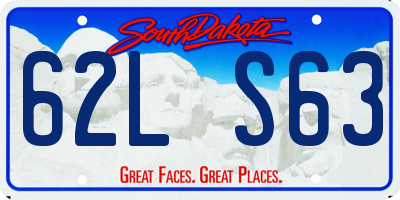 SD license plate 62LS63