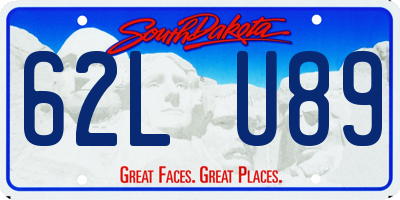 SD license plate 62LU89