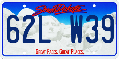 SD license plate 62LW39