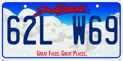 SD license plate 62LW69