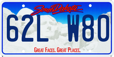SD license plate 62LW80