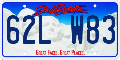 SD license plate 62LW83