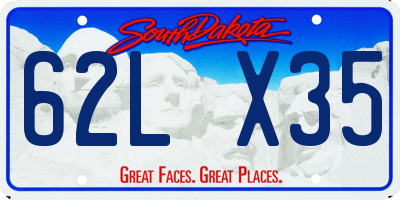 SD license plate 62LX35