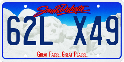 SD license plate 62LX49
