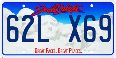 SD license plate 62LX69