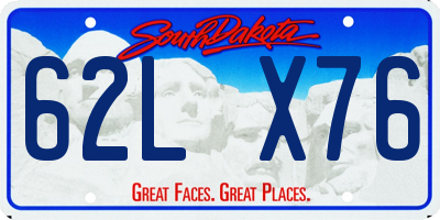 SD license plate 62LX76