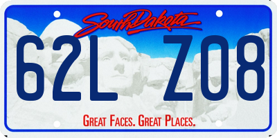 SD license plate 62LZ08