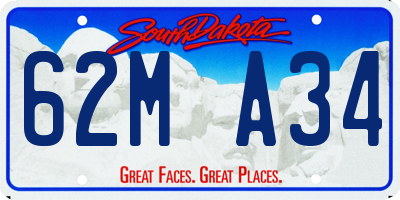 SD license plate 62MA34