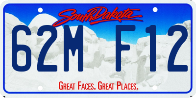 SD license plate 62MF12