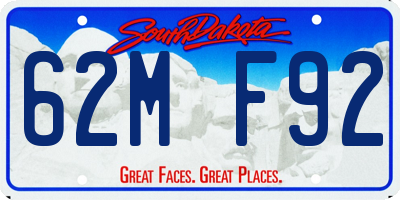 SD license plate 62MF92