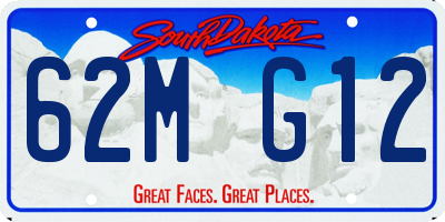 SD license plate 62MG12