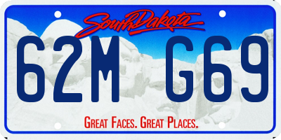 SD license plate 62MG69