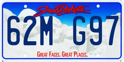 SD license plate 62MG97