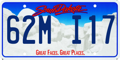 SD license plate 62MI17