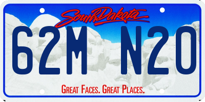 SD license plate 62MN20