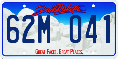 SD license plate 62MO41