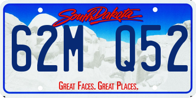 SD license plate 62MQ52