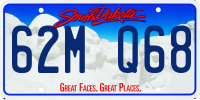SD license plate 62MQ68