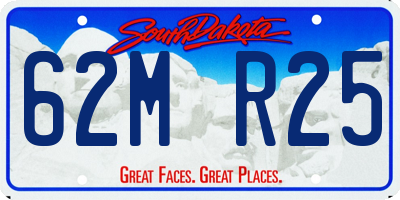 SD license plate 62MR25