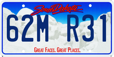 SD license plate 62MR31