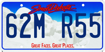 SD license plate 62MR55