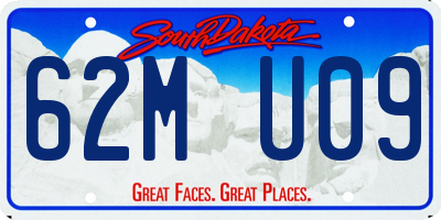 SD license plate 62MU09