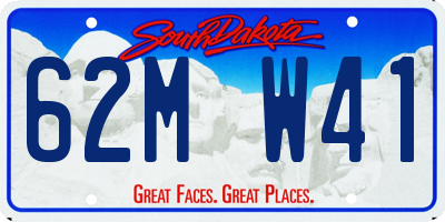 SD license plate 62MW41