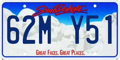 SD license plate 62MY51