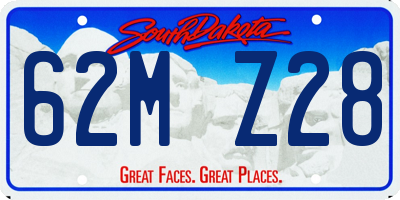 SD license plate 62MZ28