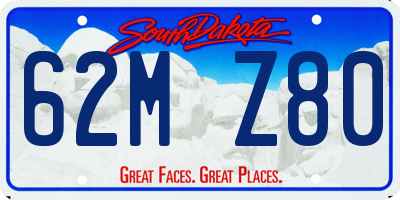 SD license plate 62MZ80