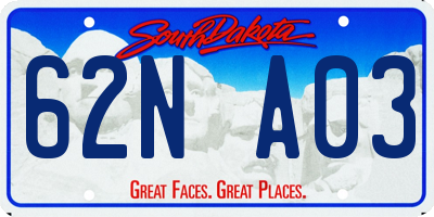 SD license plate 62NA03