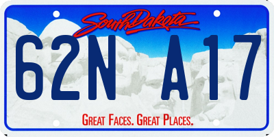 SD license plate 62NA17