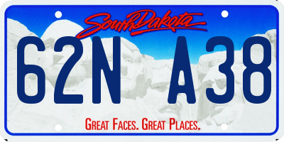SD license plate 62NA38