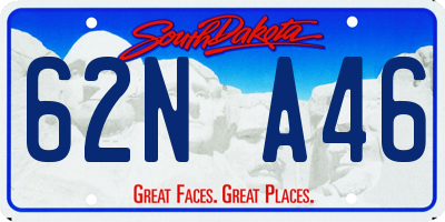 SD license plate 62NA46