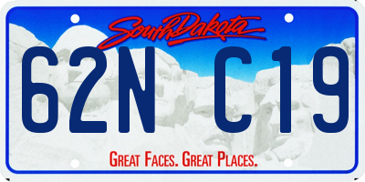SD license plate 62NC19