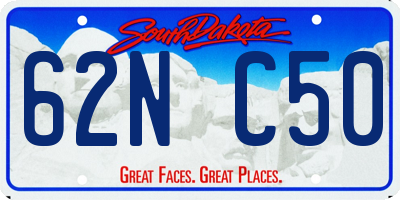 SD license plate 62NC50