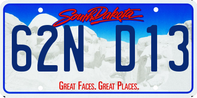SD license plate 62ND13